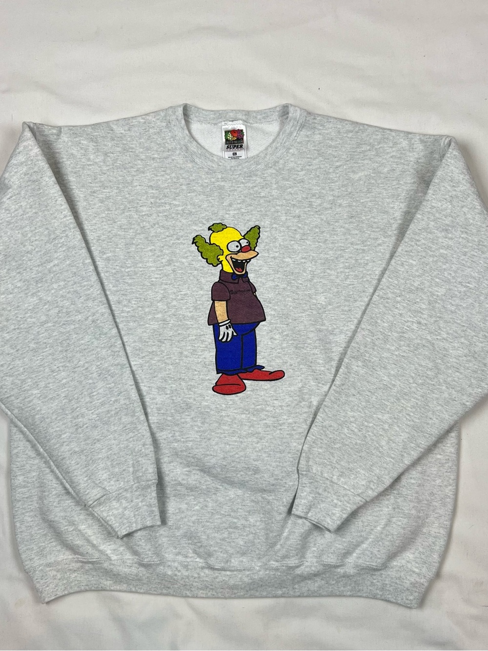 THE SIMPSONS “Krusty the Clown” Men’s XL Graphic Crewneck Novelty Sweatshirt